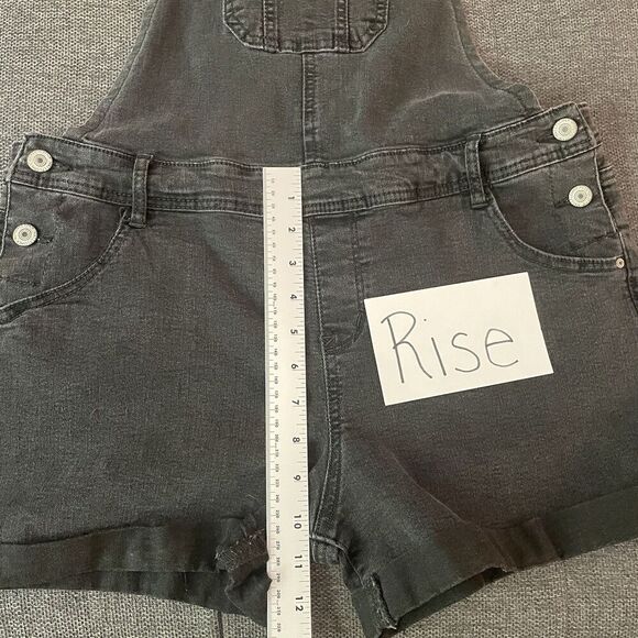 Wallflower Black Denim Overall Shorts - Picture 7 of 10